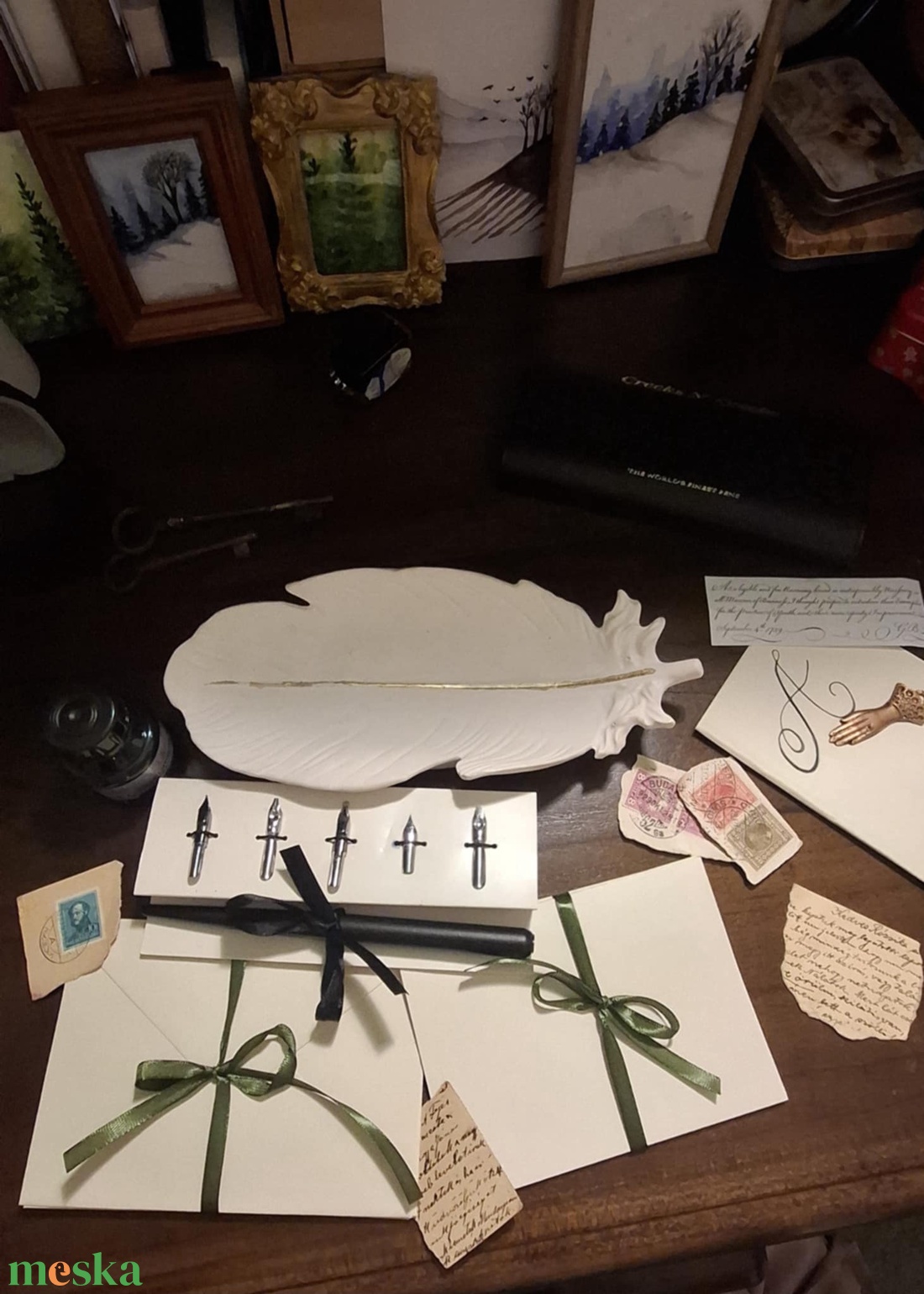 Tartalmas kalligráfiai porcelános ajándékdoboz - otthon & életmód - papír, írószer - ajándékozás kellékei - ajándékzsák, csomagolás - Meska.hu