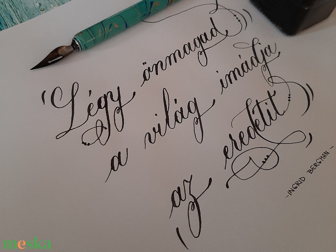 Tartalmas kalligráfiai porcelános ajándékdoboz - otthon & életmód - papír, írószer - ajándékozás kellékei - ajándékzsák, csomagolás - Meska.hu