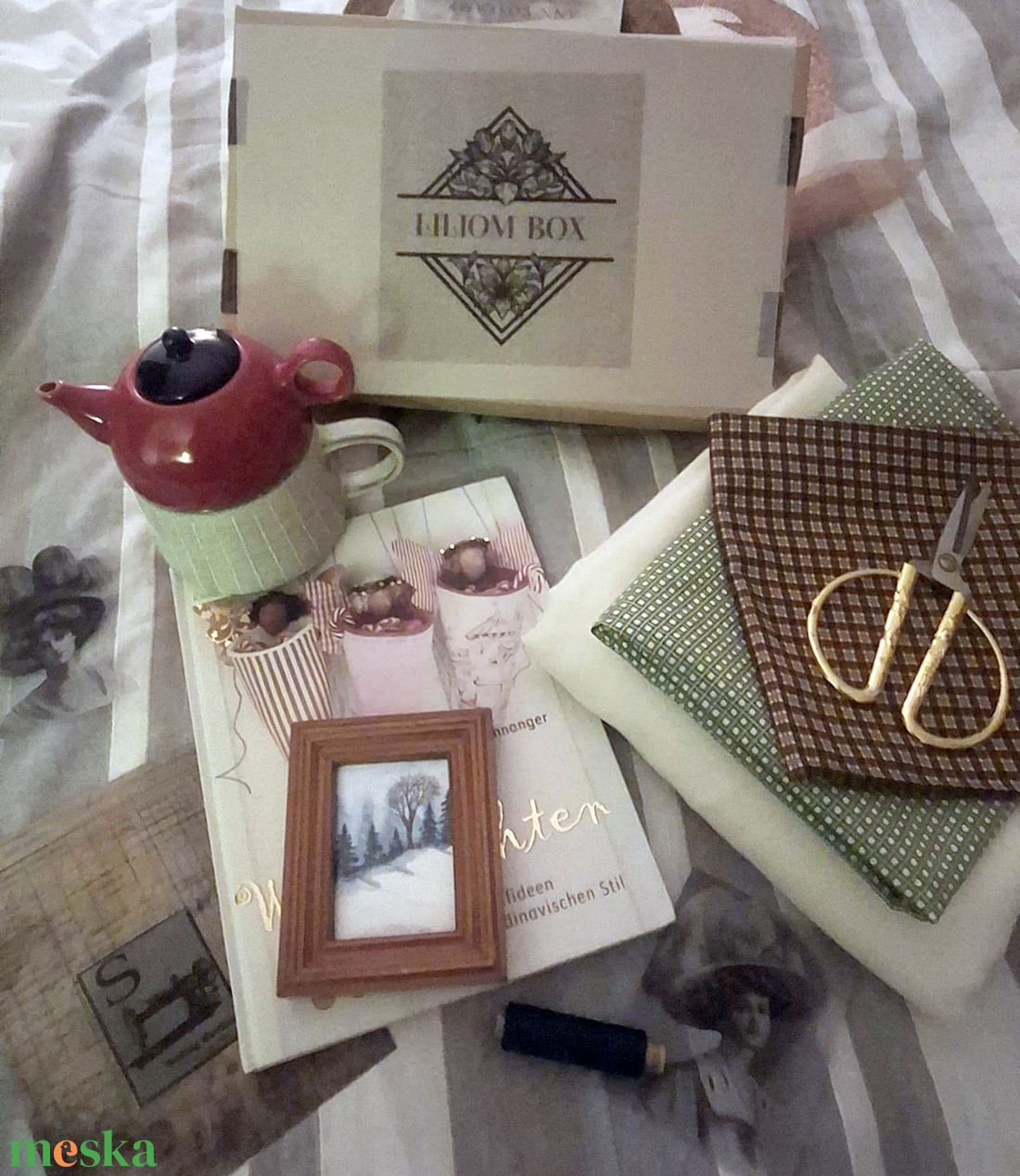 Téli varrás, bekuckózás, teázás ajándékdoboz - otthon & életmód - papír, írószer - ajándékozás kellékei - ajándékzsák, csomagolás - Meska.hu