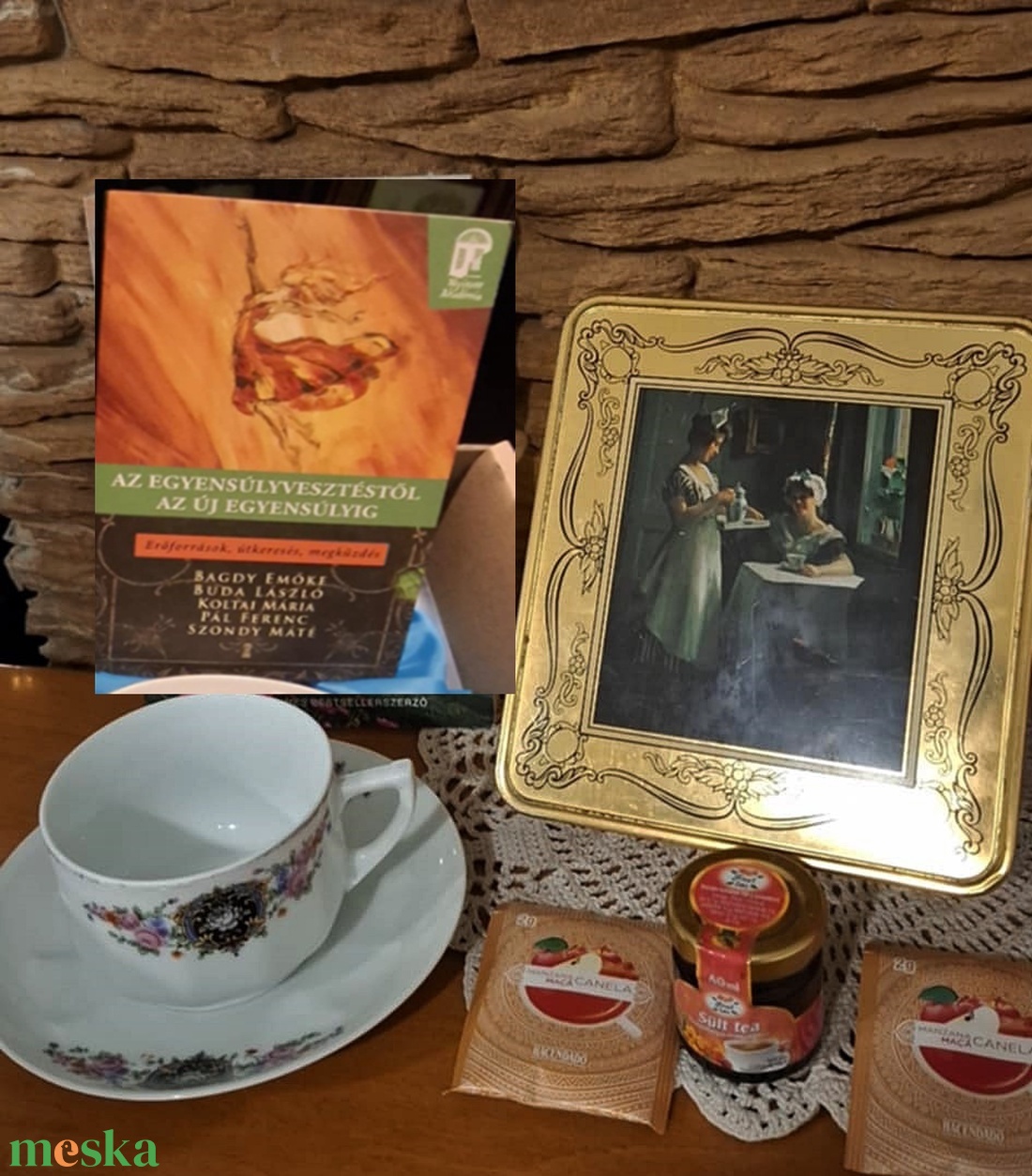  Antik porcelános, teázós, könyves ajándékdoboz - otthon & életmód - papír, írószer - ajándékozás kellékei - ajándékzsák, csomagolás - Meska.hu