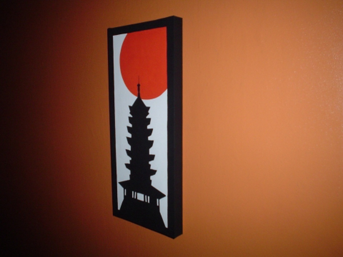 Modern festmény - Japán pagoda -  - Meska.hu