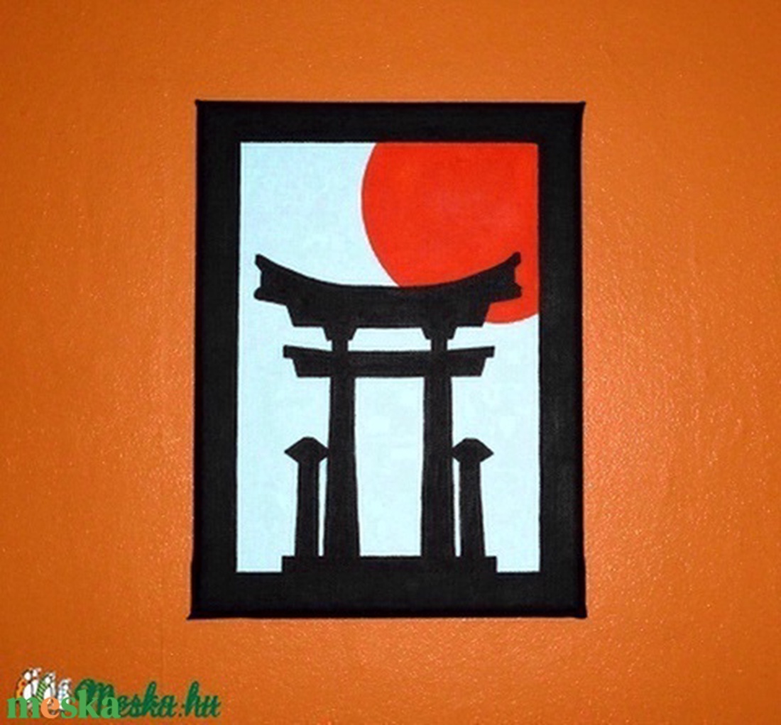 Japán festmény - Japán Kapu - művészet - festmény - akril - Meska.hu