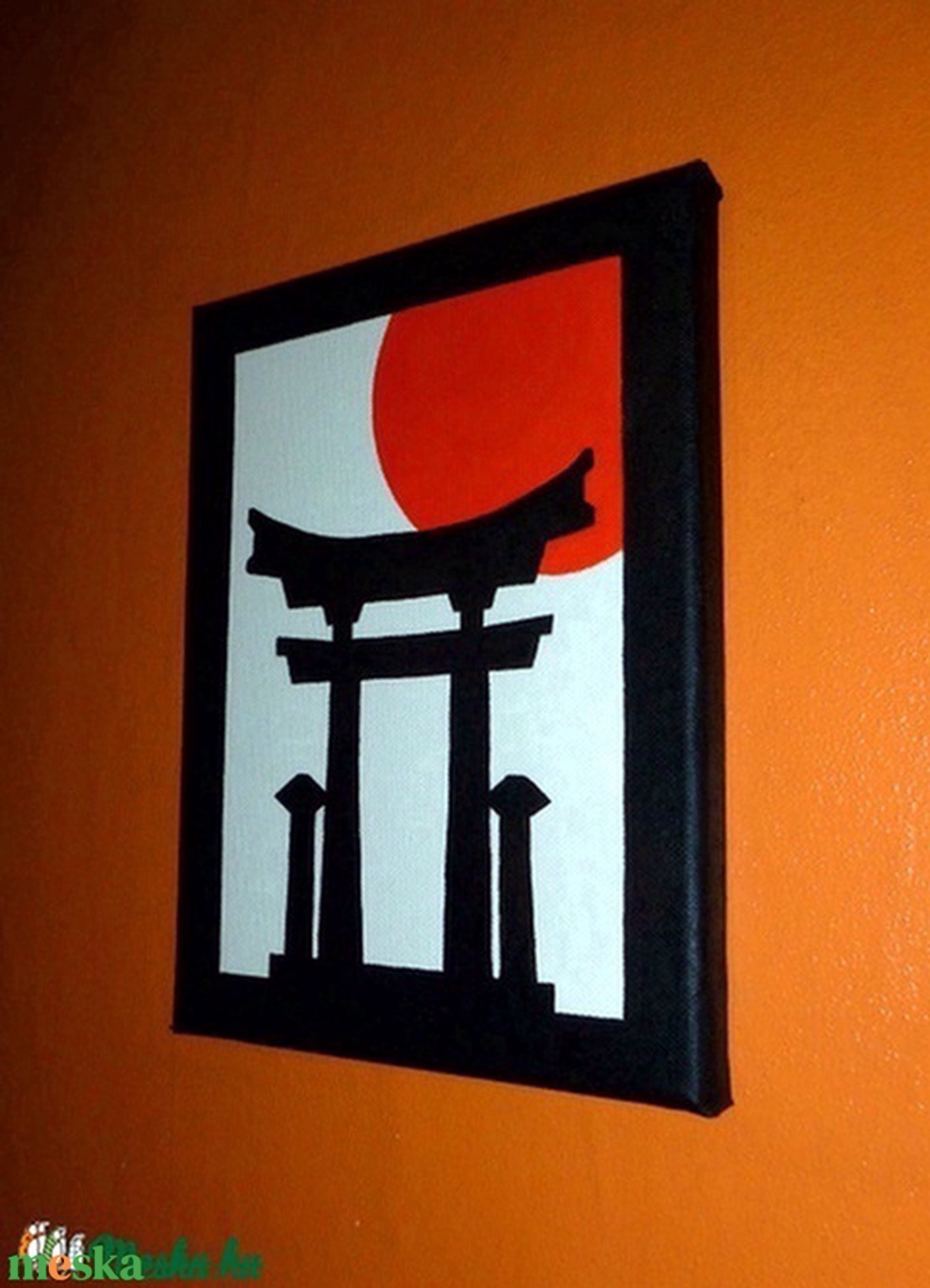 Japán festmény - Japán Kapu - művészet - festmény - akril - Meska.hu