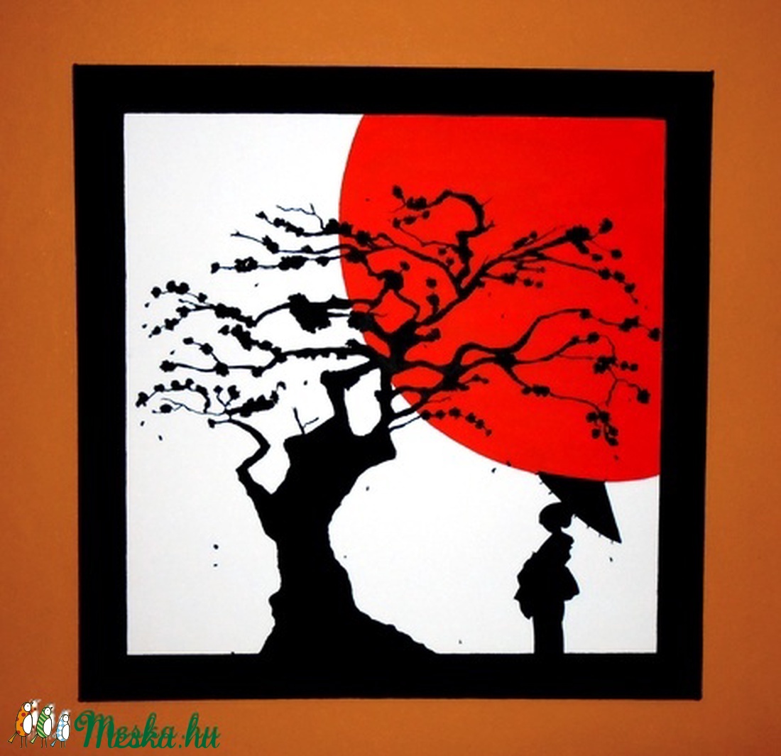 Japán festmény - Gésa a cseresznyefa alatt - - Meska.hu Japán festmény - Gésa a cseresznyefa alatt - - Meska.hu