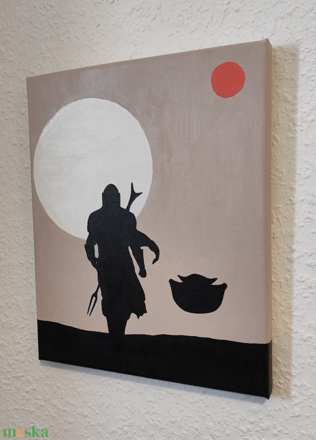 Mandalorian és Grogu festmény - Star Wars - művészet - festmény - akril - Meska.hu