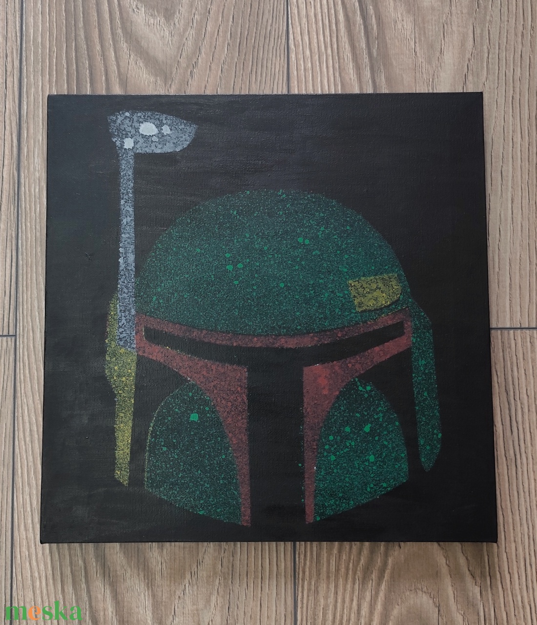 Boba Fett sisak festmény - Star Wars - művészet - festmény - akril - Meska.hu