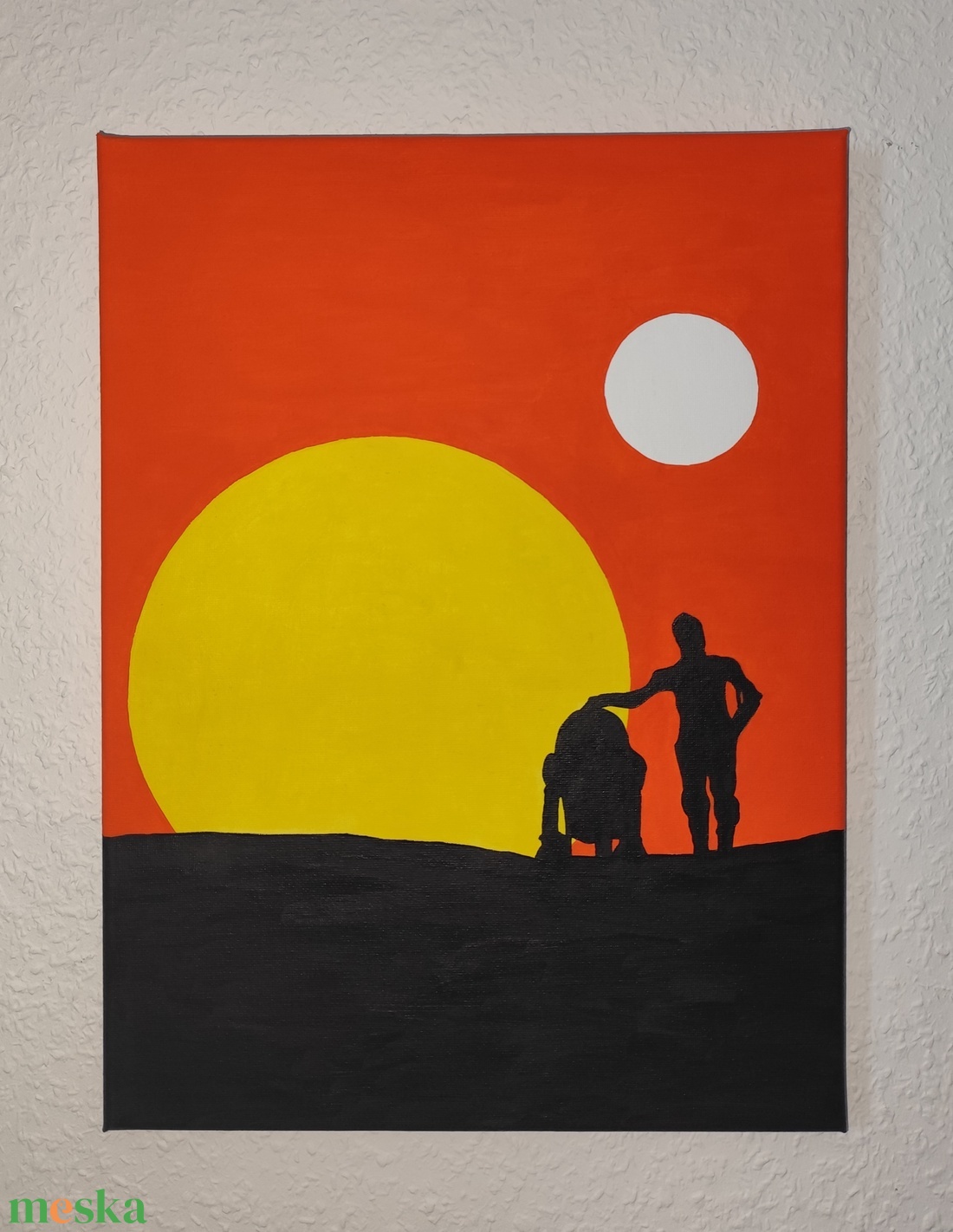 R2D2 és C3PO festmény - Star Wars - művészet - festmény - akril - Meska.hu