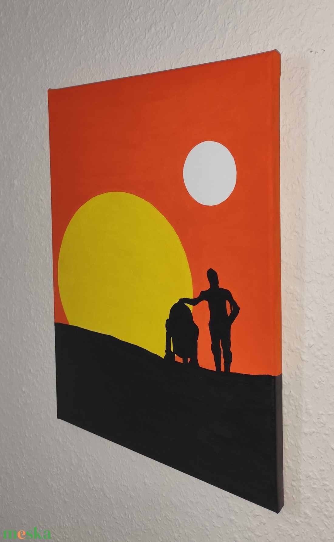 R2D2 és C3PO festmény - Star Wars - művészet - festmény - akril - Meska.hu