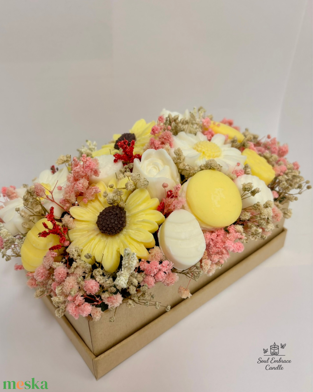 Gyertya Virág Box-Húsvéti - otthon & életmód - gyertya, illat, aroma - illatviasz - Meska.hu