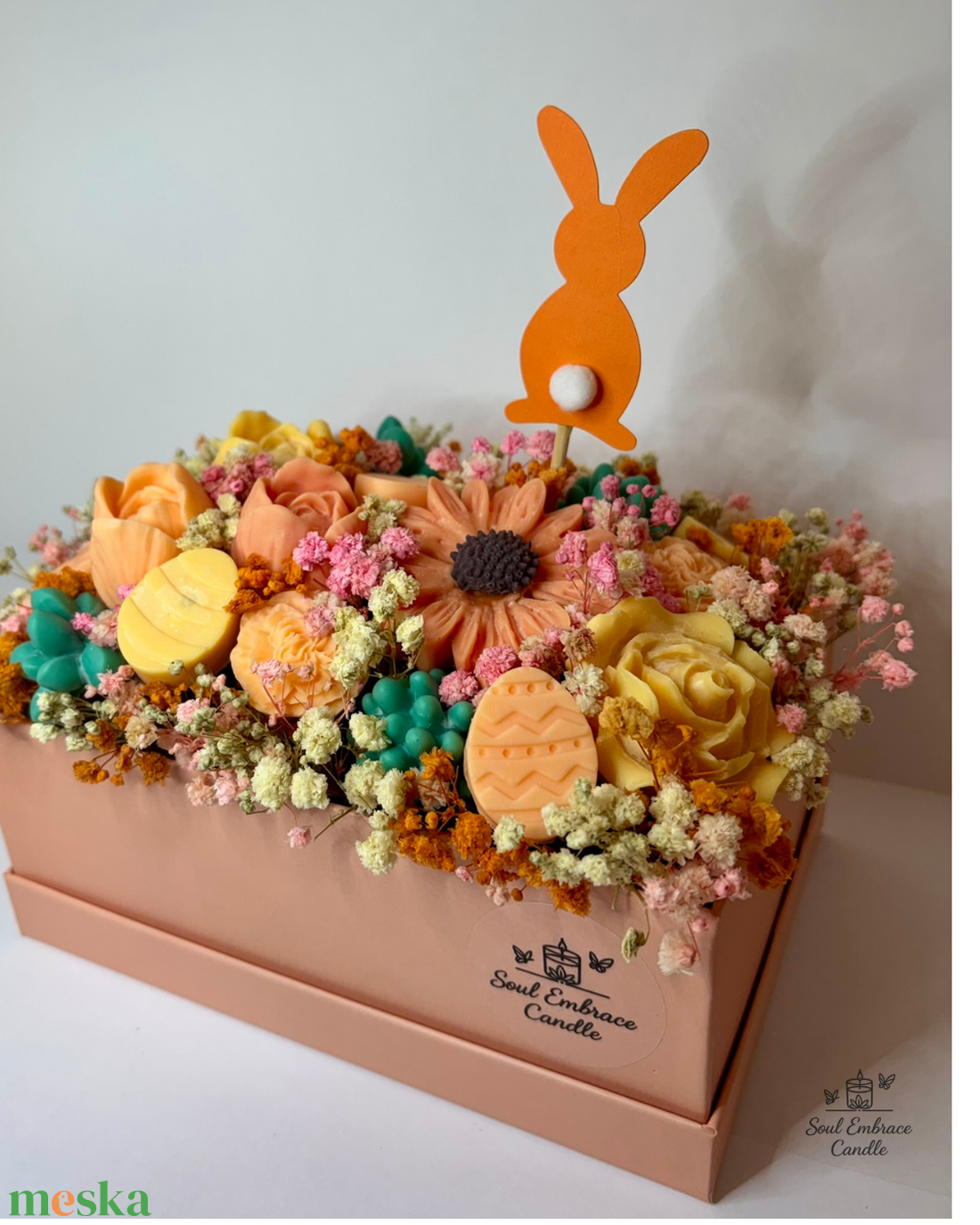 Gyertya Virág Box-Húsvéti - otthon & életmód - gyertya, illat, aroma - illatviasz - Meska.hu