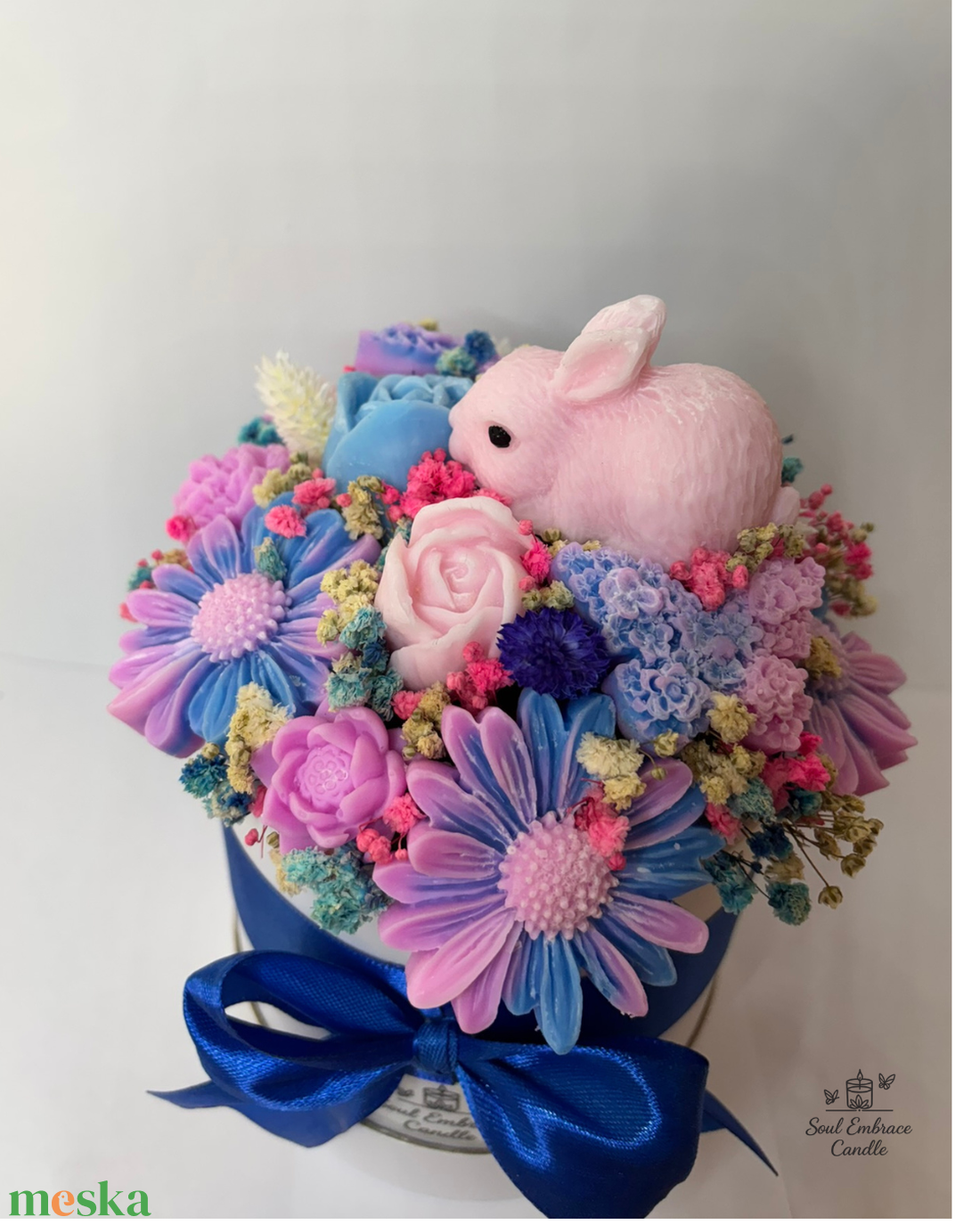 Gyertya Virág Box-Húsvéti - ünnepi díszek, dekorációk - húsvéti díszek és dekorációk - húsvéti gyertya - Meska.hu