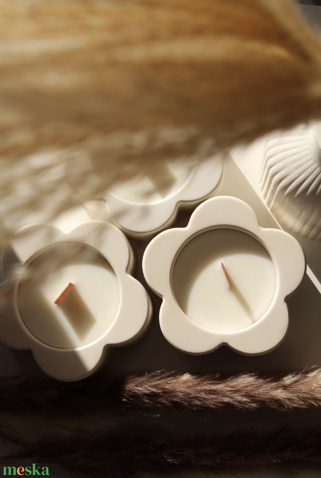 Kerámia virág� - esküvő - dekoráció - gyertya & gyertyatartó - Meska.hu