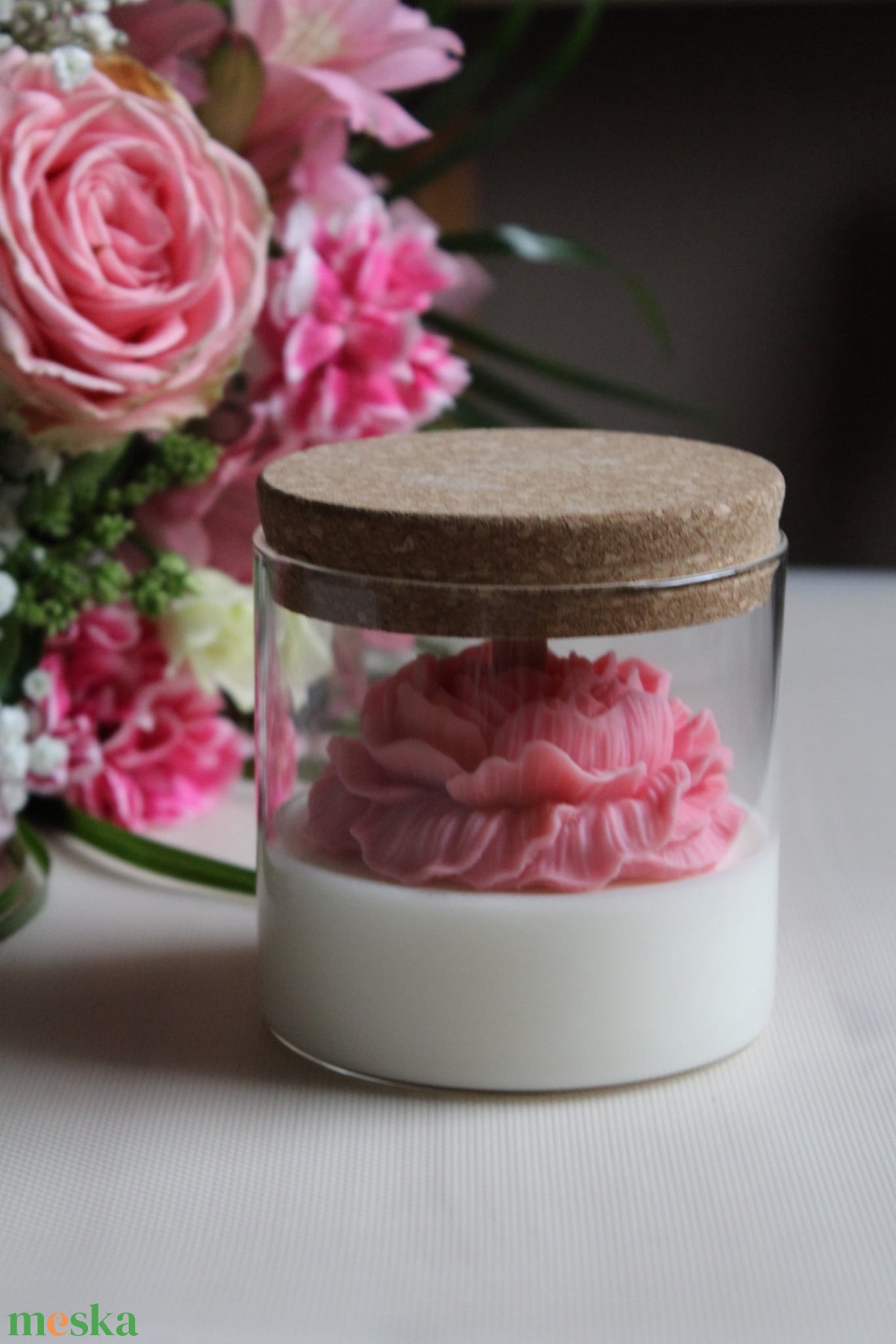 Üvegbe zárt rózsa  - otthon & életmód - gyertya, illat, aroma - illatviasz - Meska.hu