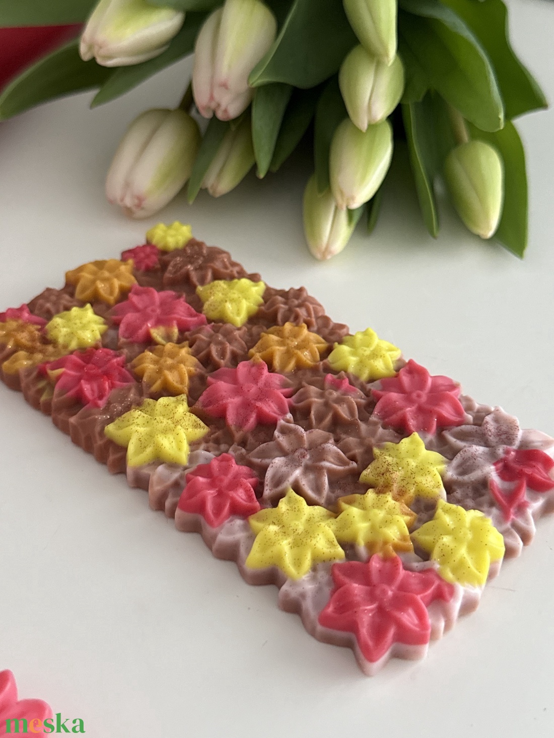 Virágos csoki törhető illatviasz  - otthon & életmód - gyertya, illat, aroma - illatviasz - Meska.hu