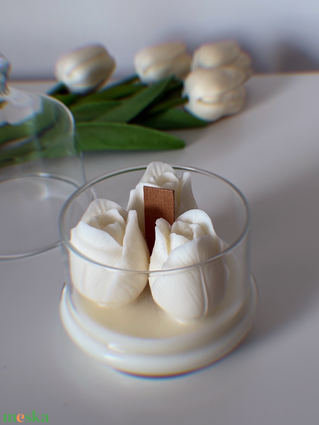 Üvegbe zárt tulipán  - otthon & életmód - gyertya, illat, aroma - illatviasz - Meska.hu