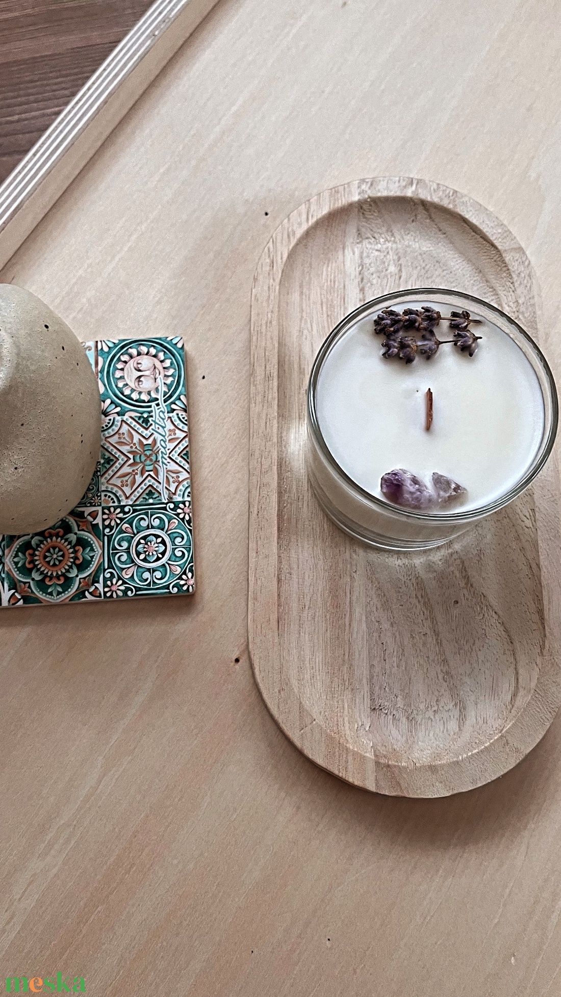 Levendulás kézműves szójaviasz gyertya - otthon & életmód - gyertya, illat, aroma - gyertya - Meska.hu