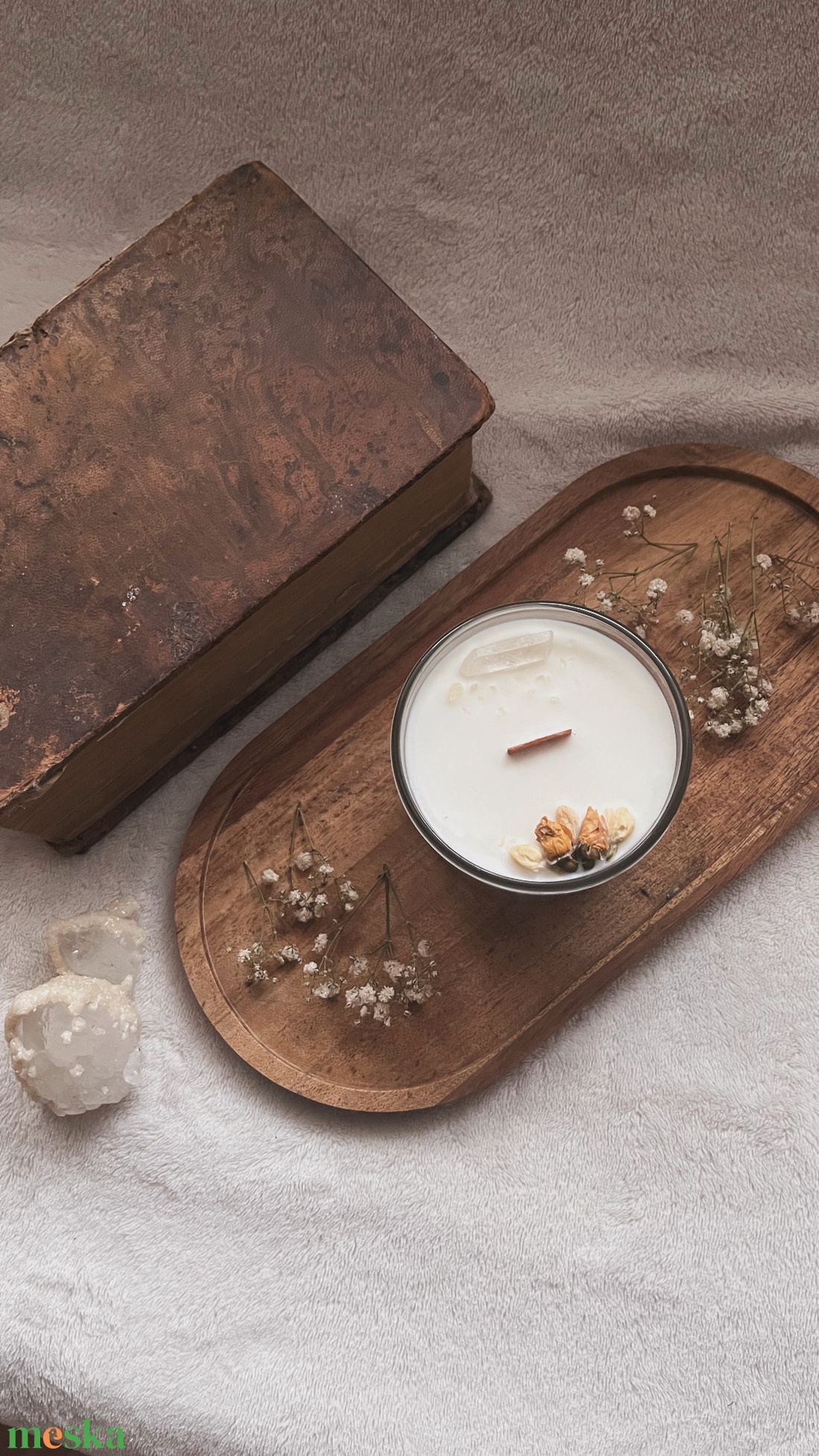 Vaníliás ásványos szója gyertya - otthon & életmód - gyertya, illat, aroma - gyertya - Meska.hu