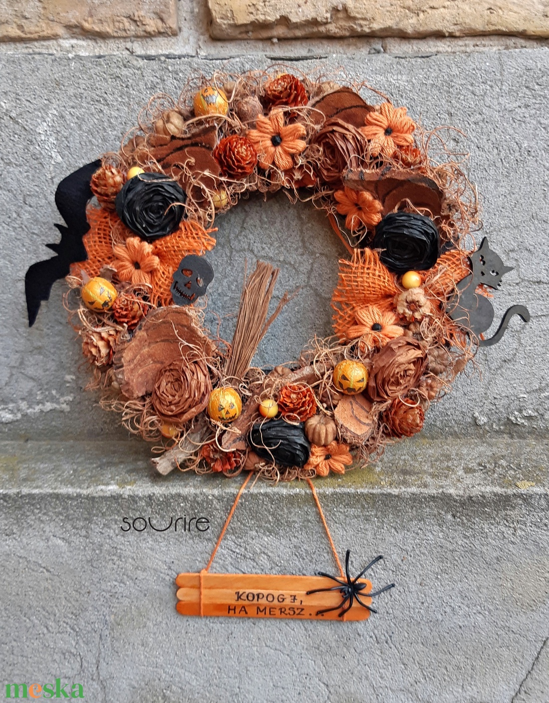 Halloween ajtódísz - otthon & életmód - dekoráció - ajtó- és ablak dekoráció - ajtódísz & kopogtató - Meska.hu