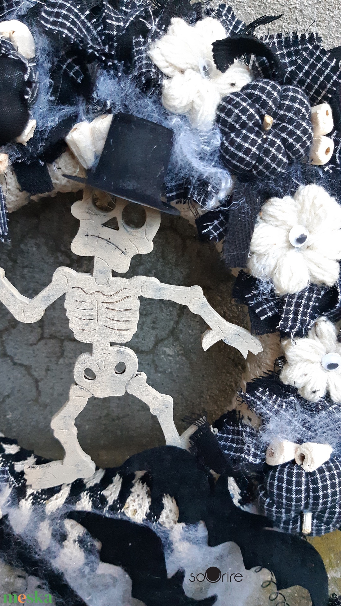Kalapos csontváz - Halloween - otthon & életmód - dekoráció - ajtó- és ablak dekoráció - ajtódísz & kopogtató - Meska.hu