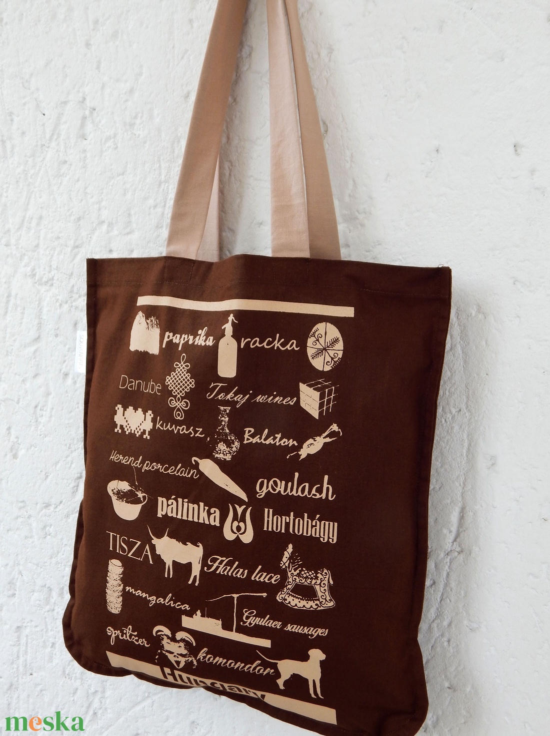 Jelképekszatyor csokoládébeige - táska & tok - bevásárlás & shopper táska - shopper, textiltáska, szatyor - Meska.hu Jelképekszatyor csokoládébeige - táska & tok - bevásárlás & shopper táska - shopper, textiltáska, szatyor - Meska.hu