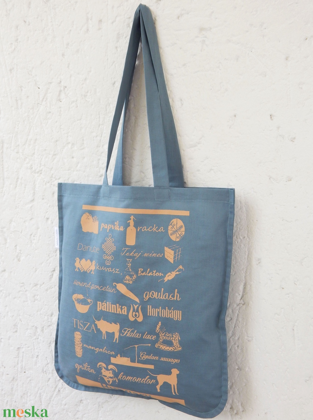 Jelképekszatyor  kék - táska & tok - bevásárlás & shopper táska - shopper, textiltáska, szatyor - Meska.hu