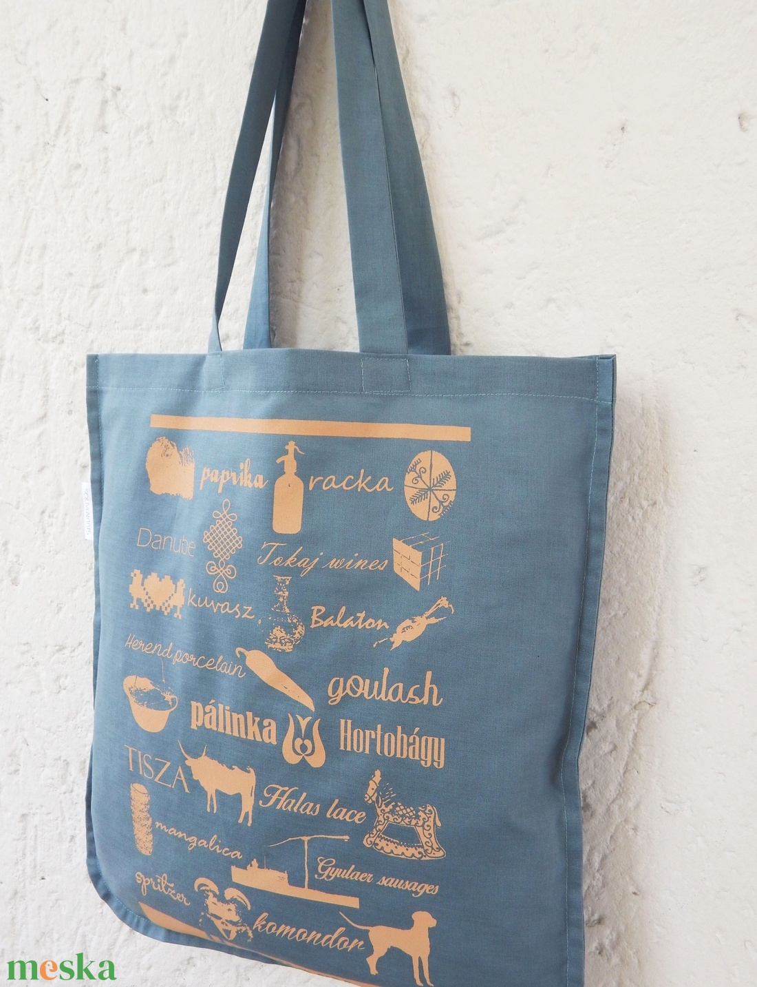 Jelképekszatyor  kék - táska & tok - bevásárlás & shopper táska - shopper, textiltáska, szatyor - Meska.hu