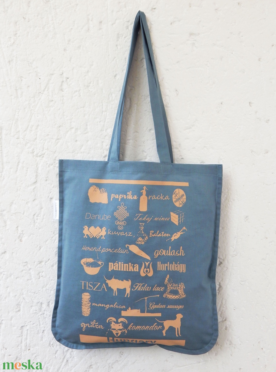 Jelképekszatyor  kék - táska & tok - bevásárlás & shopper táska - shopper, textiltáska, szatyor - Meska.hu