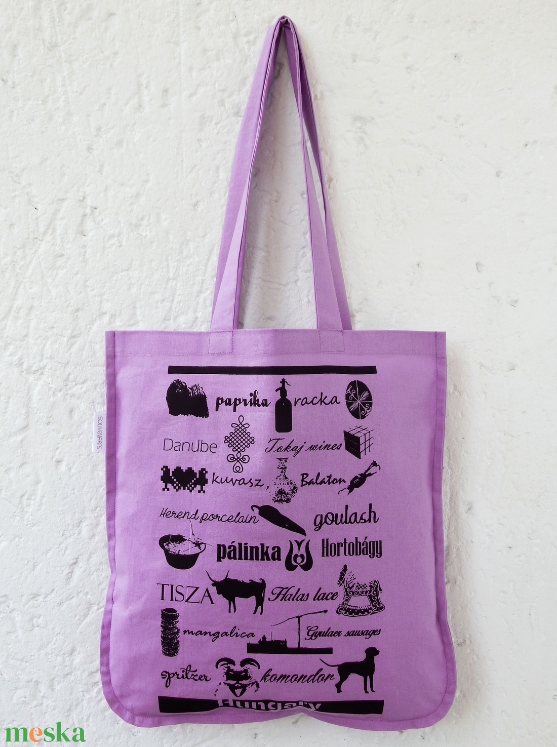 Jelképekszatyor  levendula - táska & tok - bevásárlás & shopper táska - shopper, textiltáska, szatyor - Meska.hu