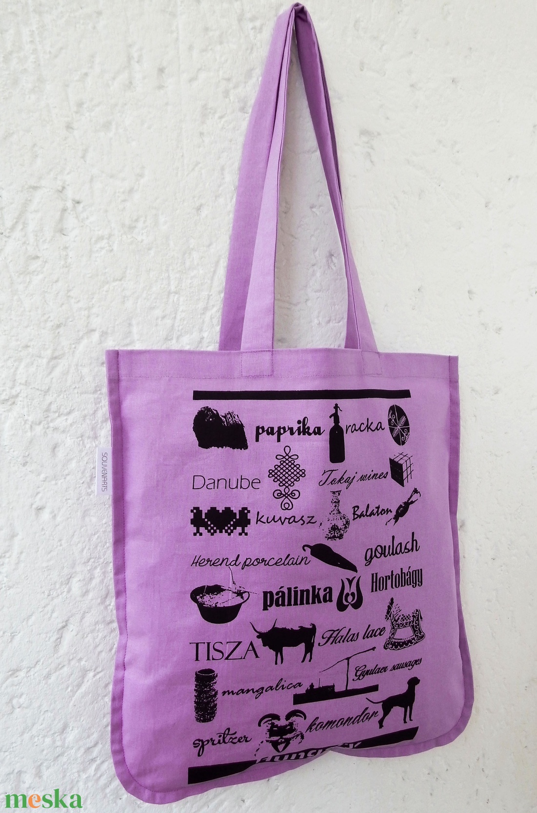 Jelképekszatyor  levendula - táska & tok - bevásárlás & shopper táska - shopper, textiltáska, szatyor - Meska.hu