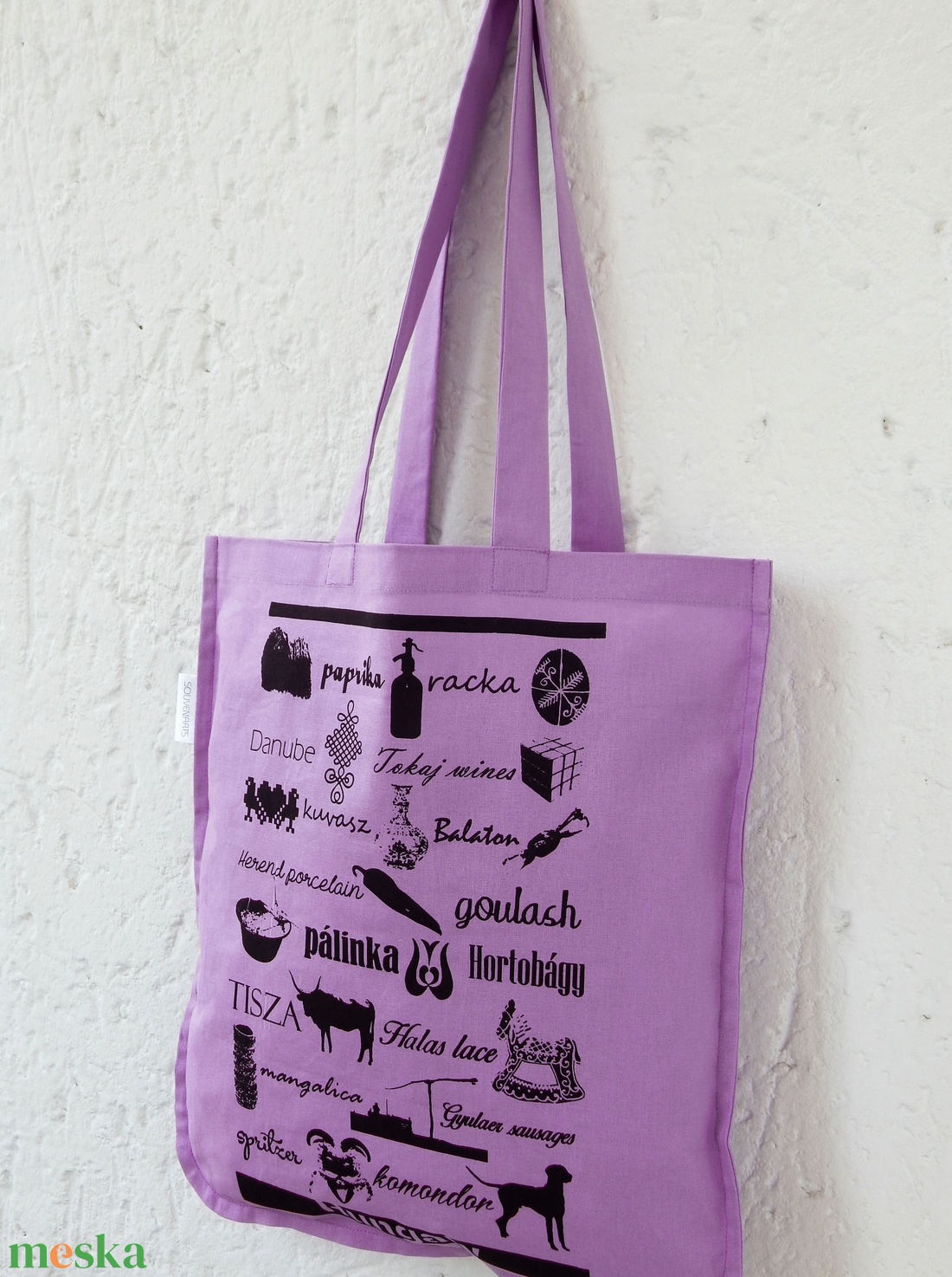 Jelképekszatyor  levendula - táska & tok - bevásárlás & shopper táska - shopper, textiltáska, szatyor - Meska.hu