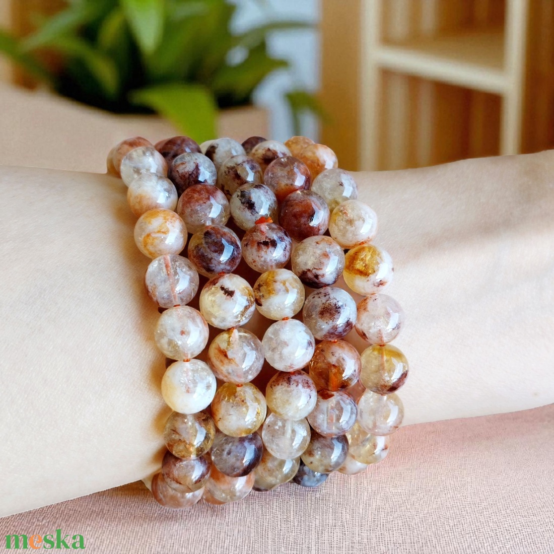 Citrin-tűzkvarc karkötő  - ékszer - karkötő - ásványkarkötő - Meska.hu