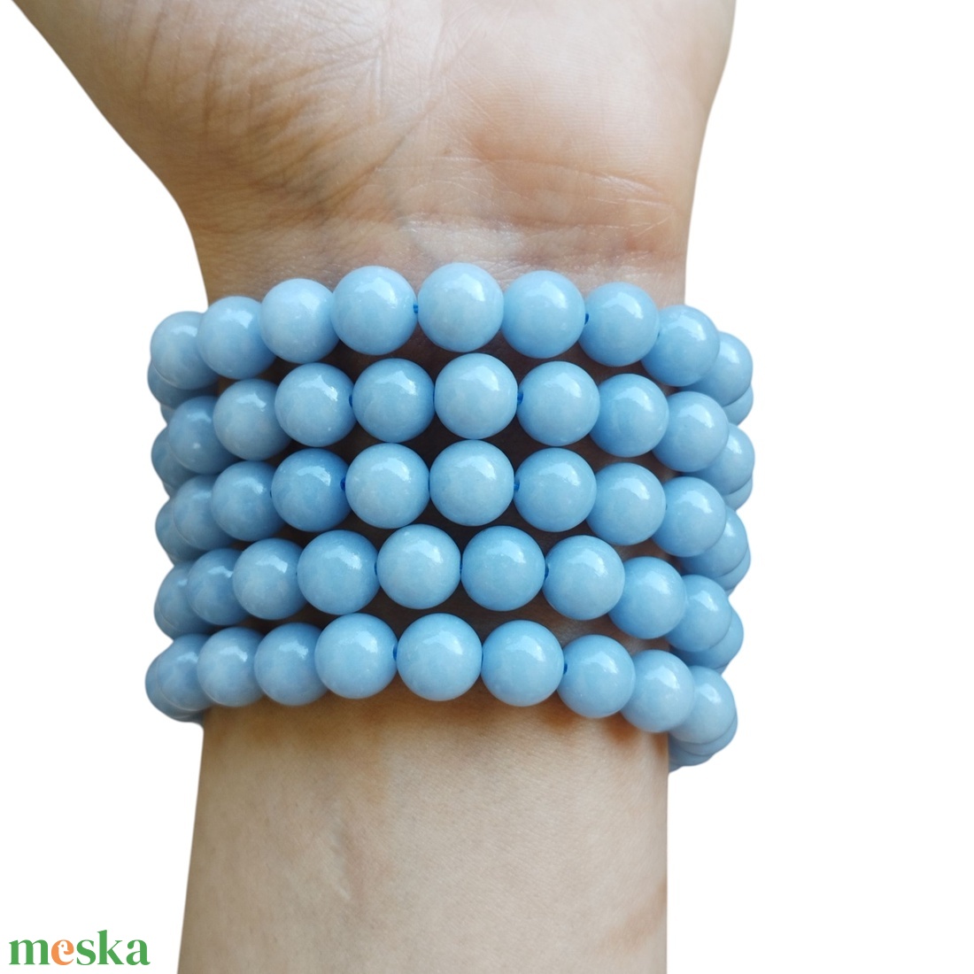 Angelit karkötő  - ékszer - karkötő - ásványkarkötő - Meska.hu