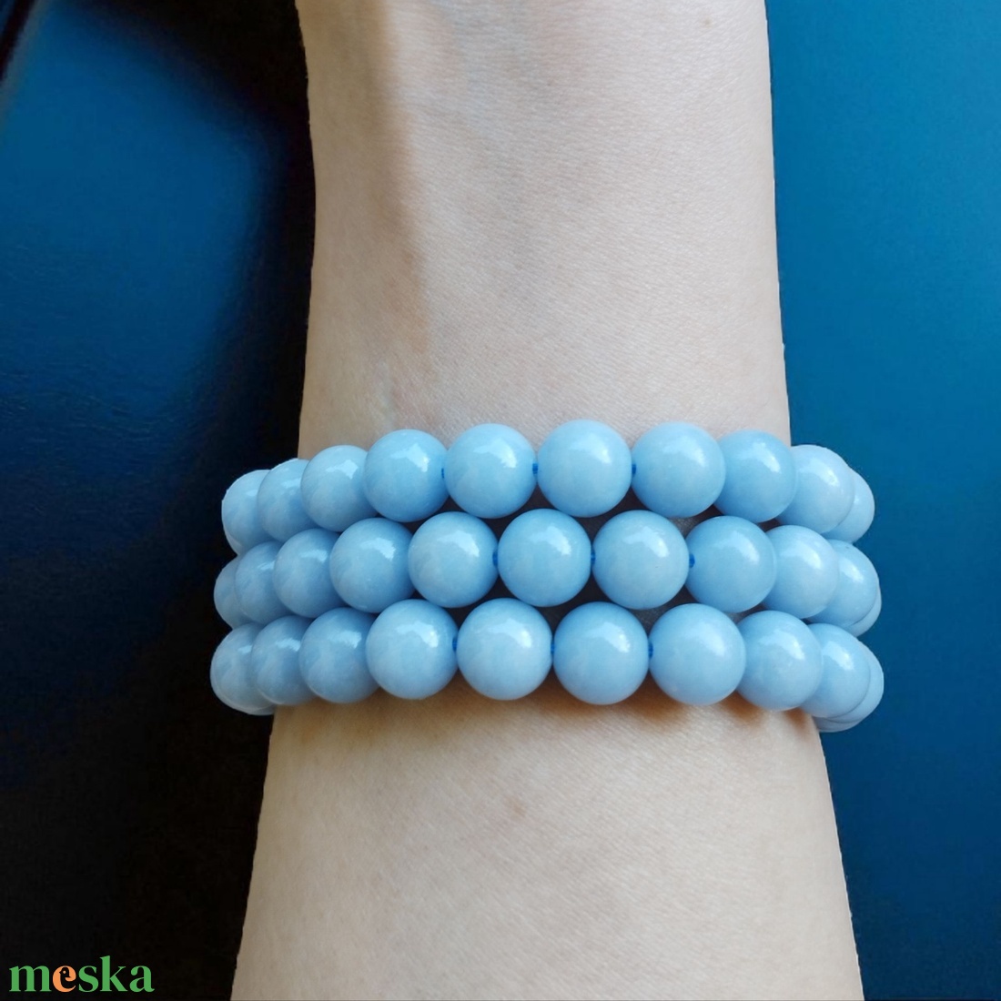 Angelit karkötő  - ékszer - karkötő - ásványkarkötő - Meska.hu