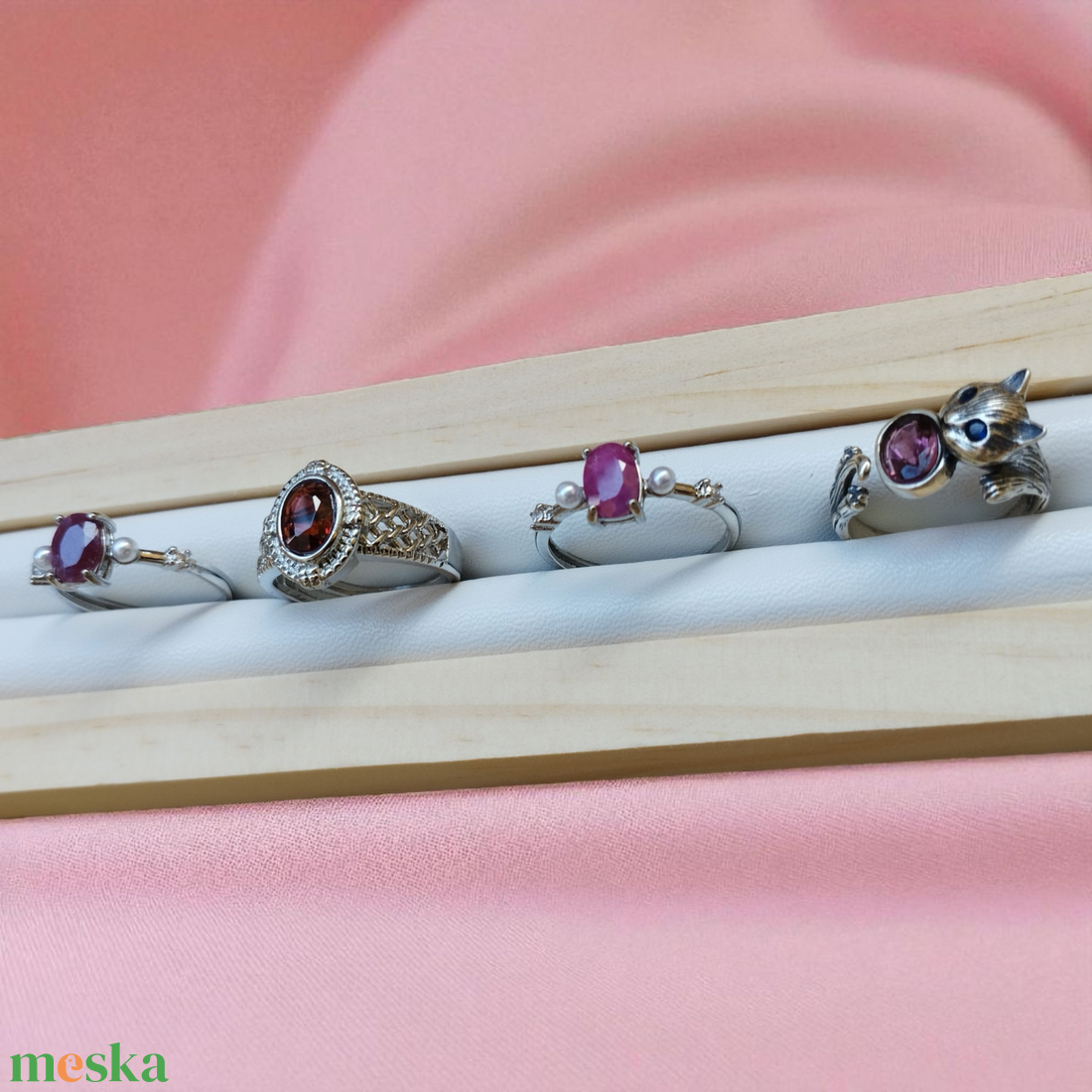 Gránát gyűrű (gránit) - ékszer - gyűrű - szoliter gyűrű - Meska.hu