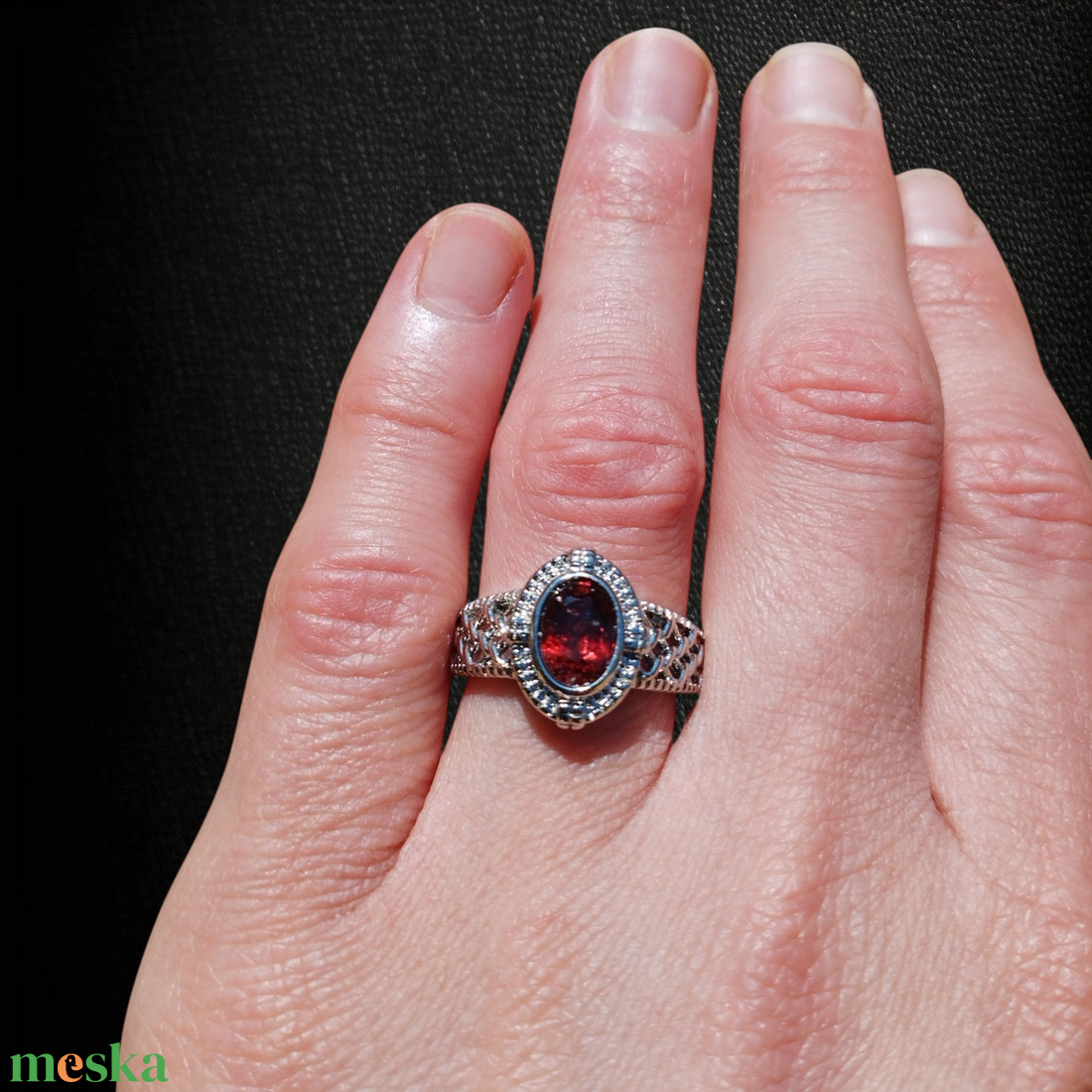 Gránát gyűrű (gránit) - ékszer - gyűrű - szoliter gyűrű - Meska.hu