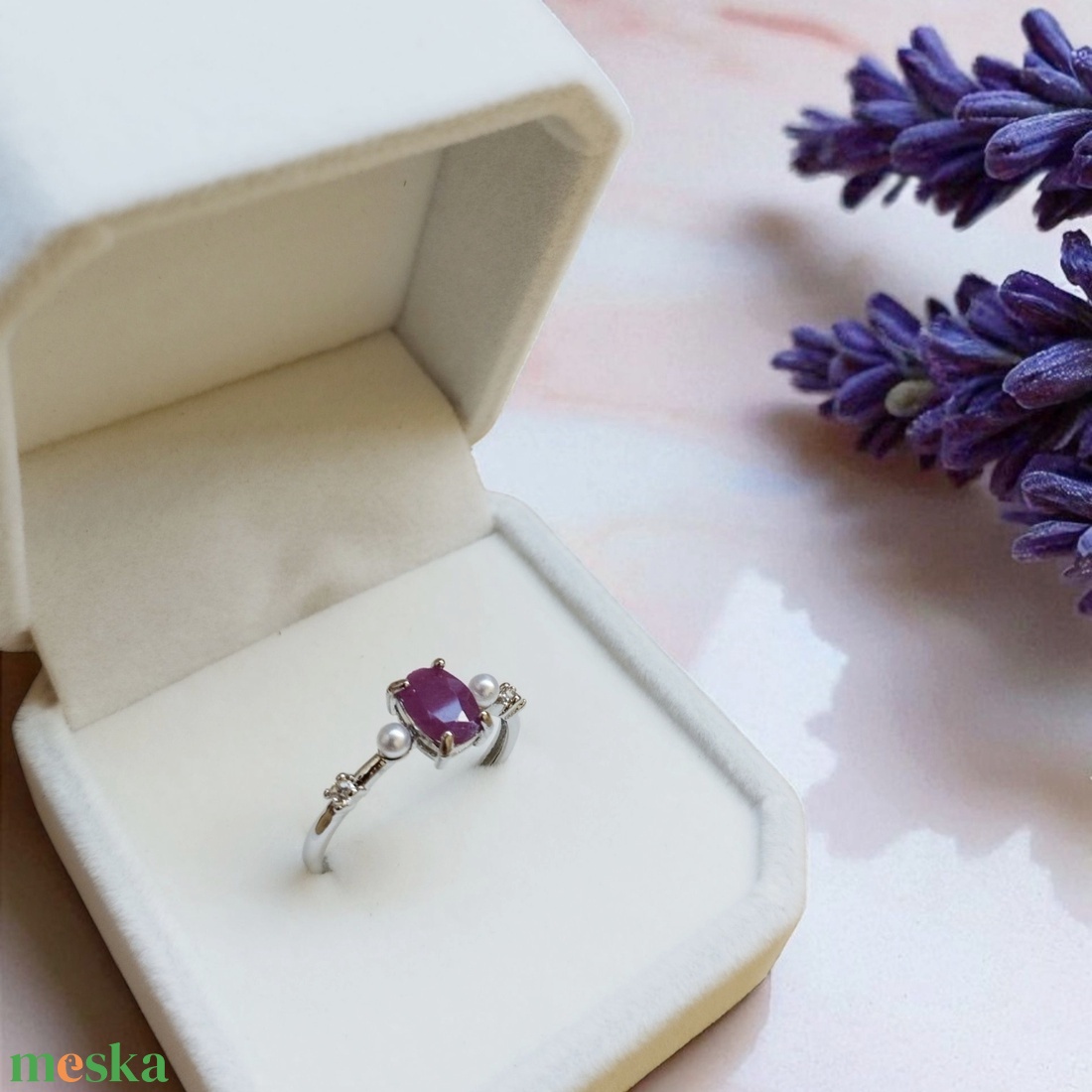 Rubin gyűrű  - ékszer - gyűrű - szoliter gyűrű - Meska.hu