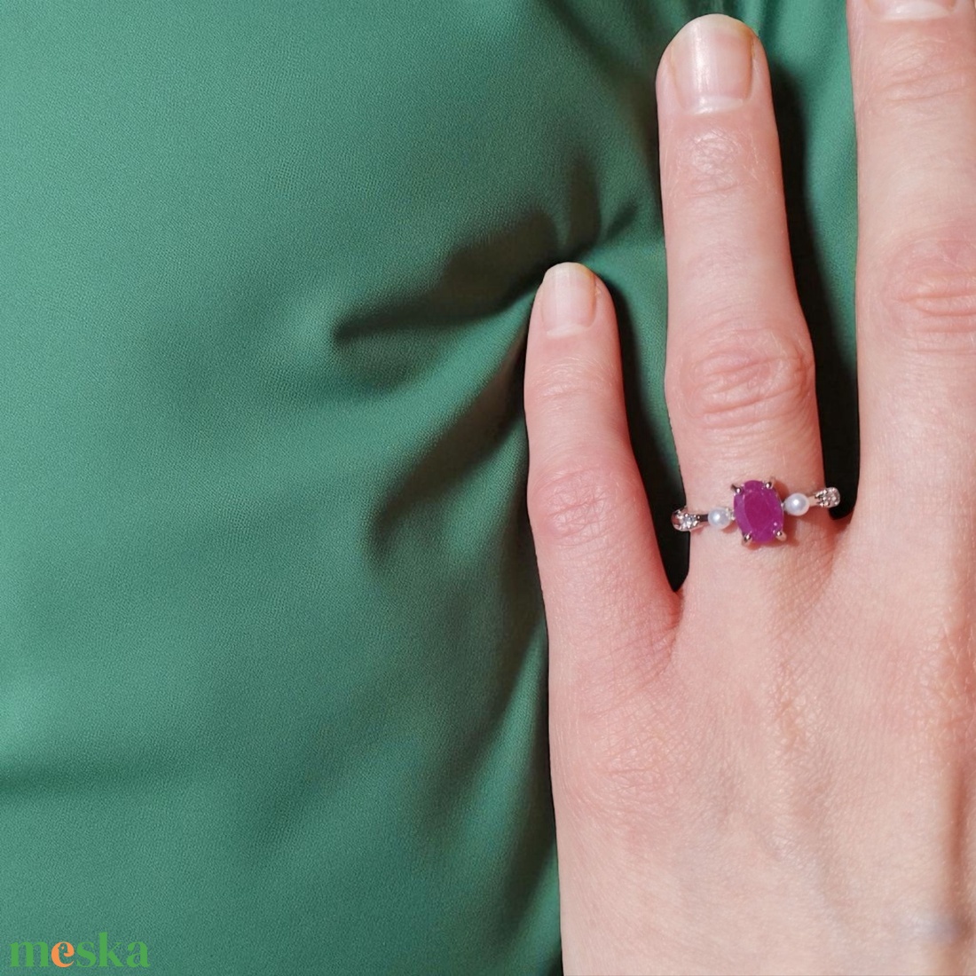 Rubin gyűrű  - ékszer - gyűrű - szoliter gyűrű - Meska.hu