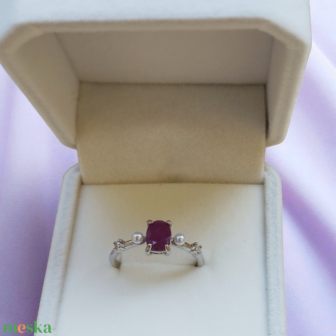 Rubin gyűrű  - ékszer - gyűrű - szoliter gyűrű - Meska.hu
