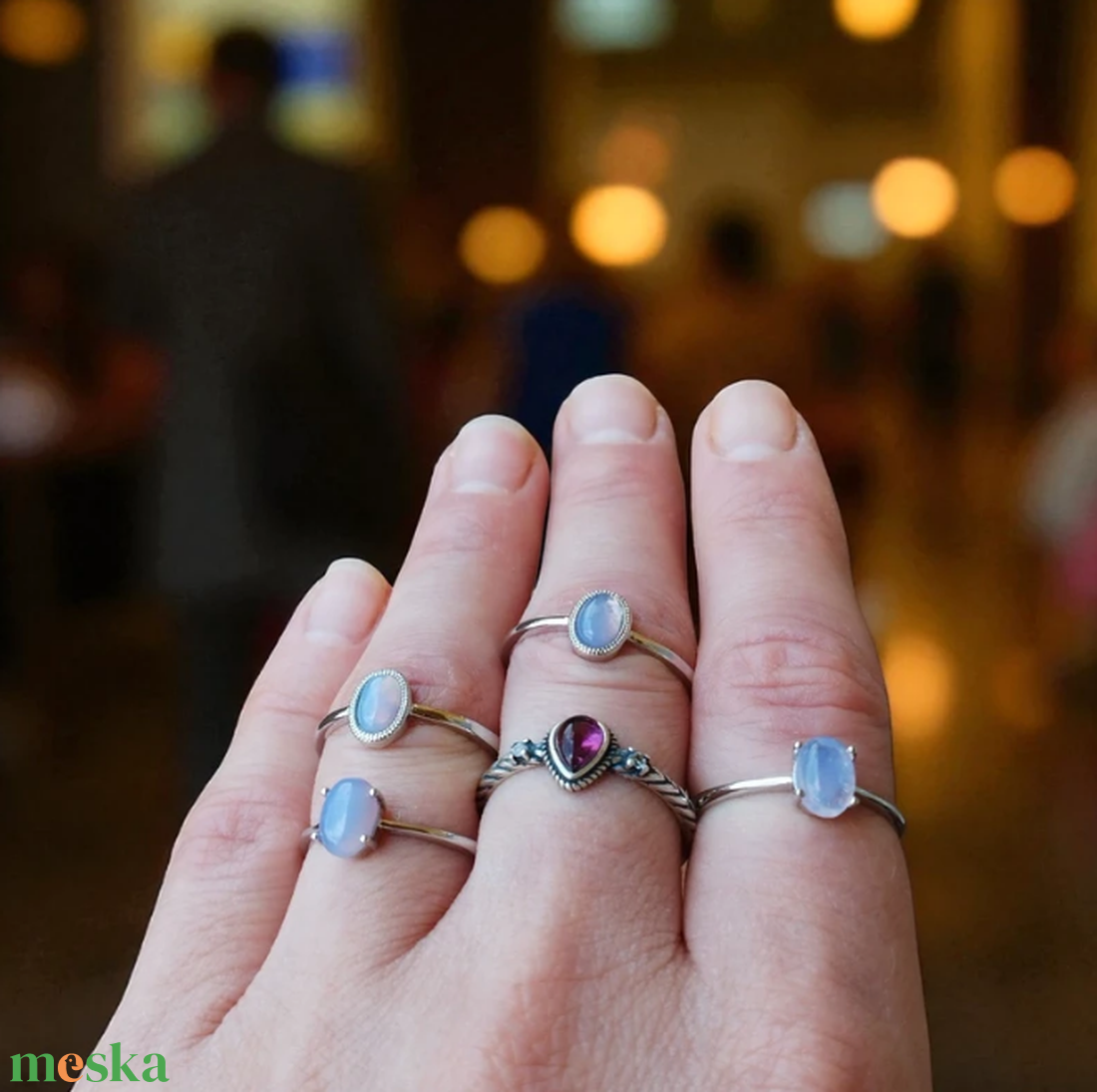 Levendula kvarc gyűrű - ékszer - gyűrű - vékony gyűrű - Meska.hu