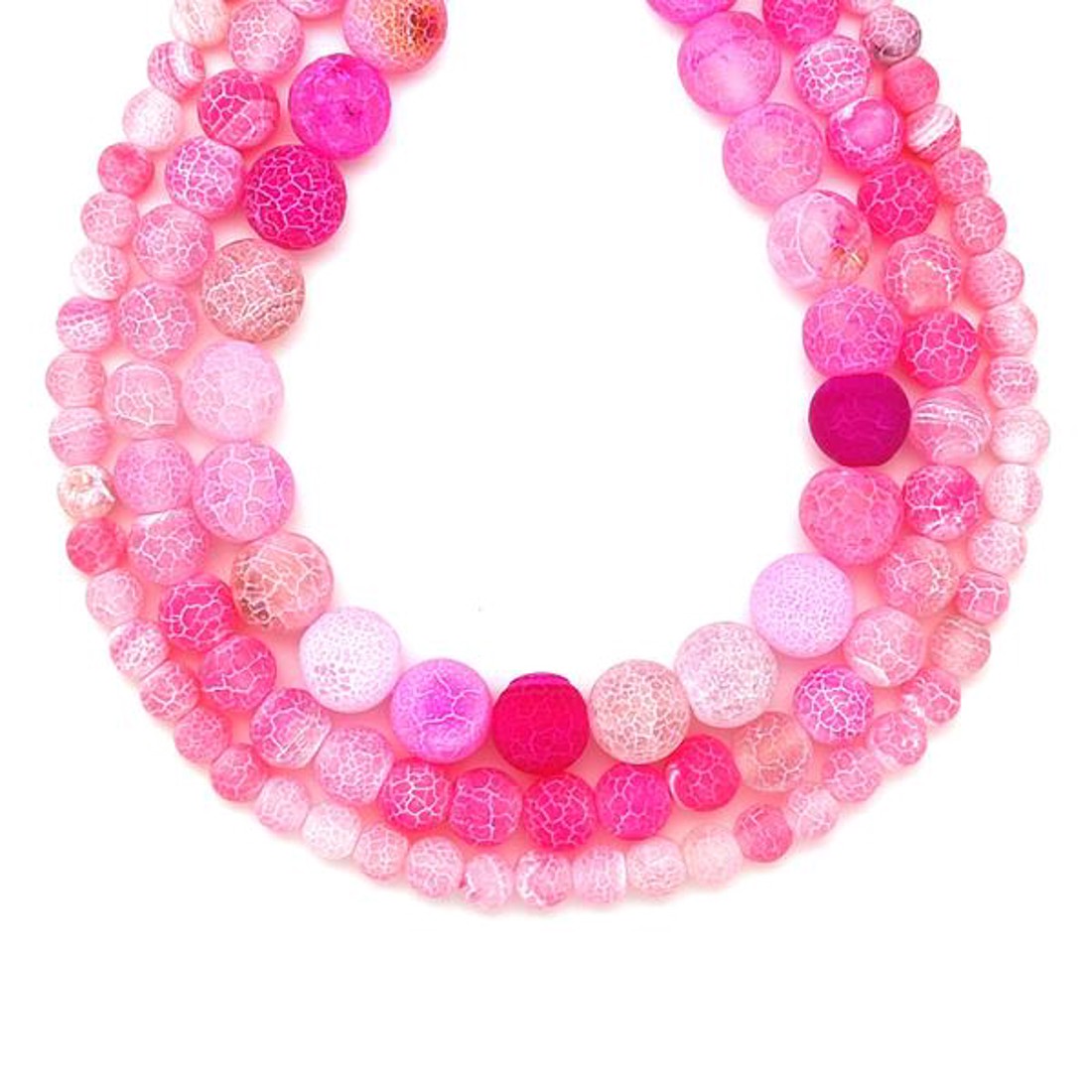 Achát hőkezelt szinezett matt rózsaszín golyó 6mm  ékszerkészítő alapanyag (füzér) - kellékek & szerszámok - ásvány alapanyag - ásványfüzér - Meska.hu