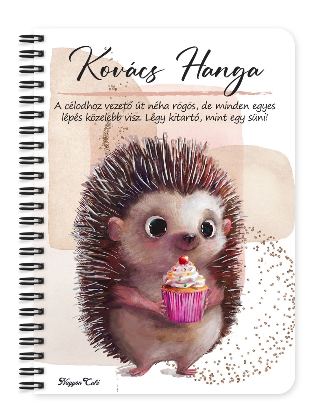 Személyre szabható - Sütis sünike mintás A6-os füzet - otthon & életmód - papír, írószer - jegyzetfüzet & napló - Meska.hu