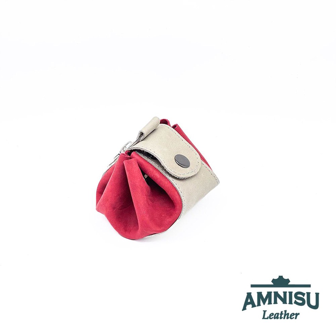 Szürke - gyűrt piros bőr mini 2in1 szütyő és kockatálca N8014-5011 - játék & sport - táblajáték és kártyajáték - társasjátékok - dobókocka - Meska.hu