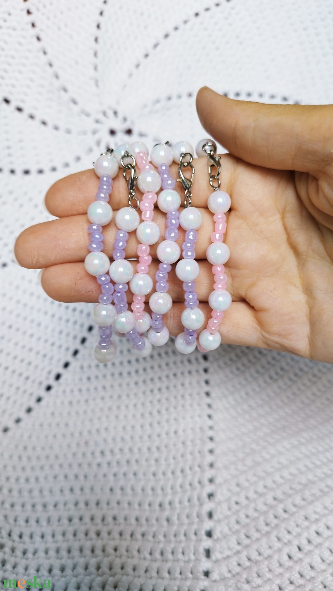 Lila és rózsaszín gyöngyös karkötő - ékszer - karkötő - gyöngyös karkötő - Meska.hu Lila és rózsaszín gyöngyös karkötő - ékszer - karkötő - gyöngyös karkötő - Meska.hu