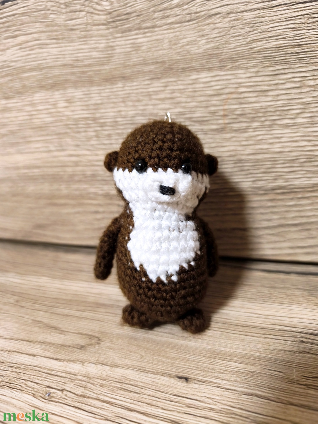 Horgolt vidra kulcstartó - táska & tok - kulcstartó & táskadísz - kulcstartó - Meska.hu