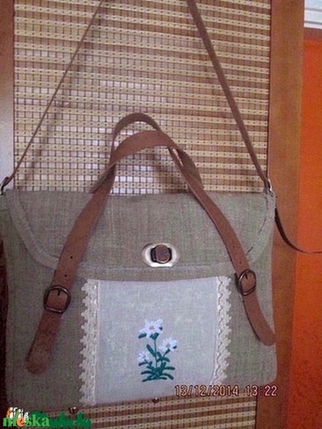 Óriási pakolós táska,laptop táska havasi gyopáros hímzéssel - táska & tok - kézitáska & válltáska - válltáska - Meska.hu