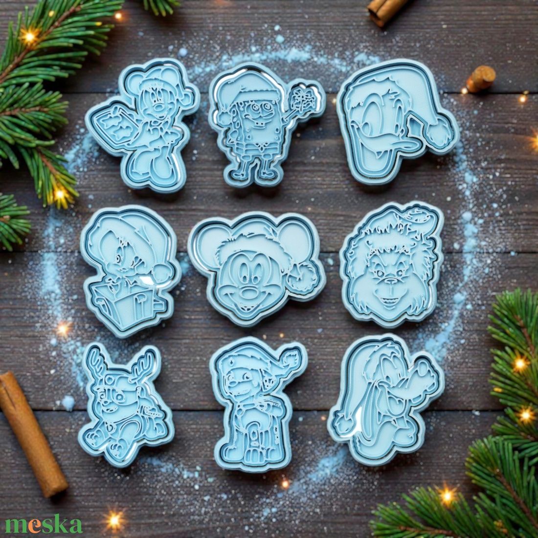 Karácsonyi Disney Mesehősök Sütikiszúró Mickey Donald Grincs Spongyabob Mancs Őrjárat Csőrike Plutó Minnie Keksz Kiszúró - karácsony - karácsonyi sütés-főzés - Meska.hu