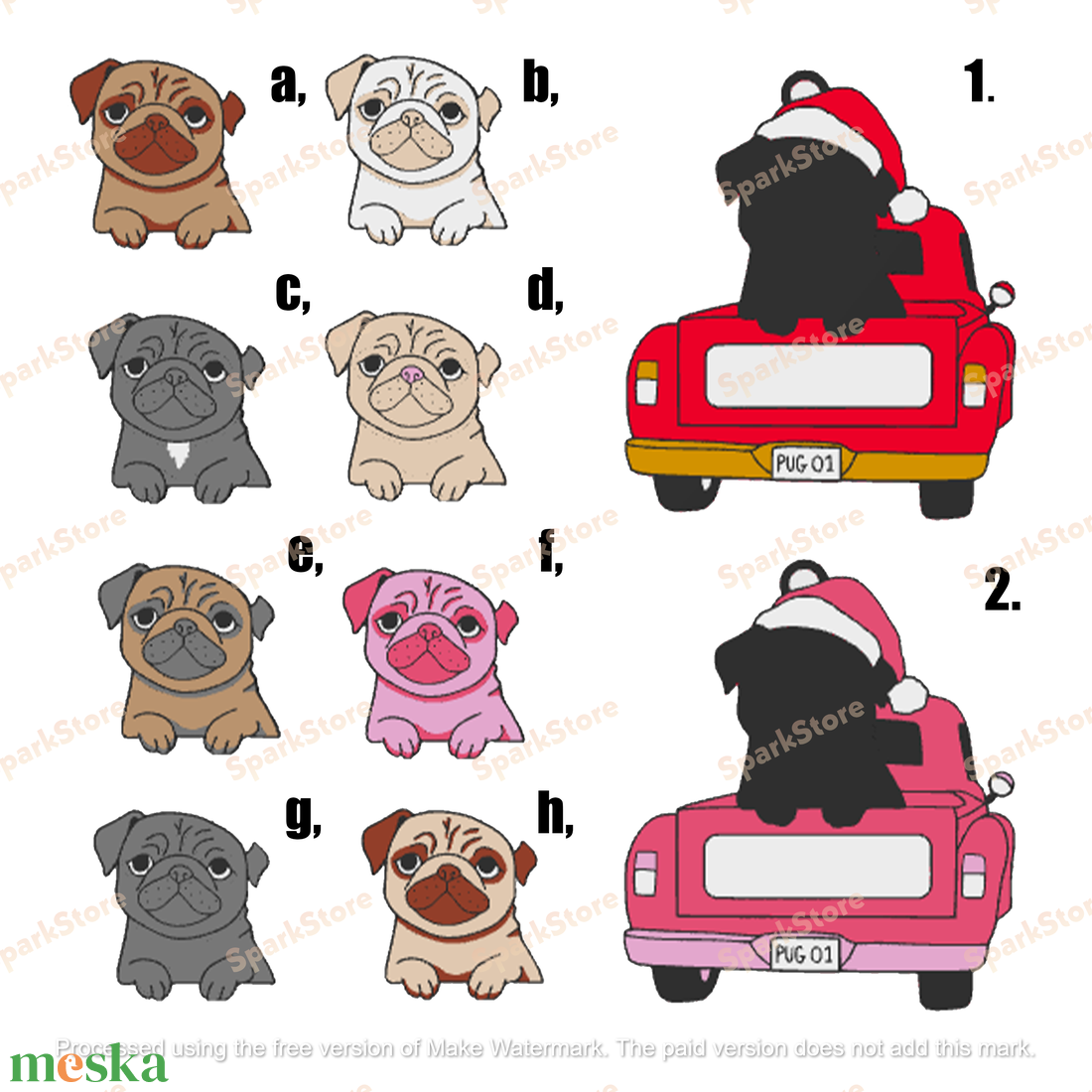 Névvel Kérhető Egyedi Mopsz Kutyás Karácsonyfasísz Neves Háziállatos Dekor - karácsony - karácsonyi lakásdekoráció - karácsonyfadíszek - Meska.hu