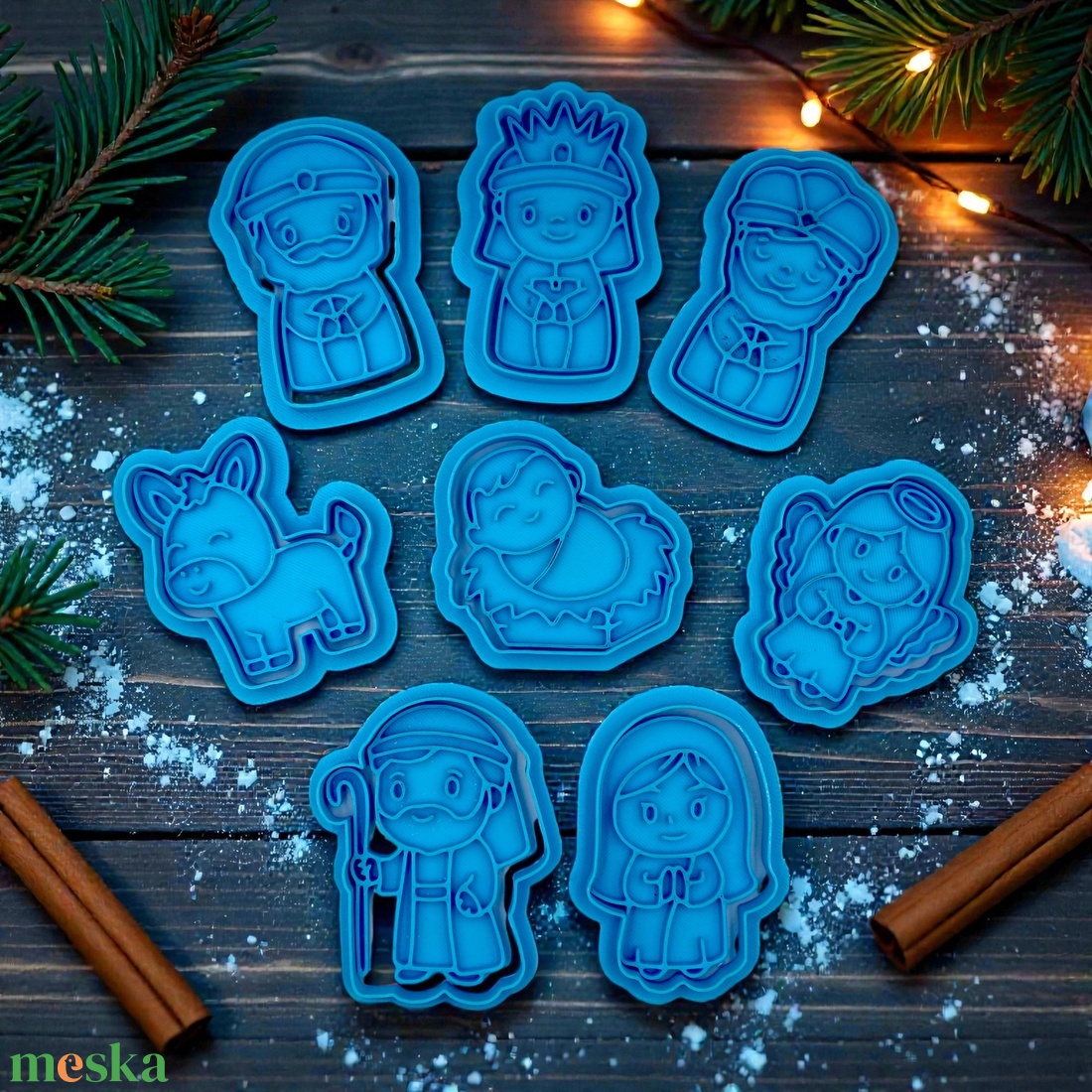 Betlehem 8 db-os Sütikiszúró Készlet Jézus Király Angyal Mózes  - otthon & életmód - konyhafelszerelés, tálalás - sütés, főzés - sütikiszúró - Meska.hu
