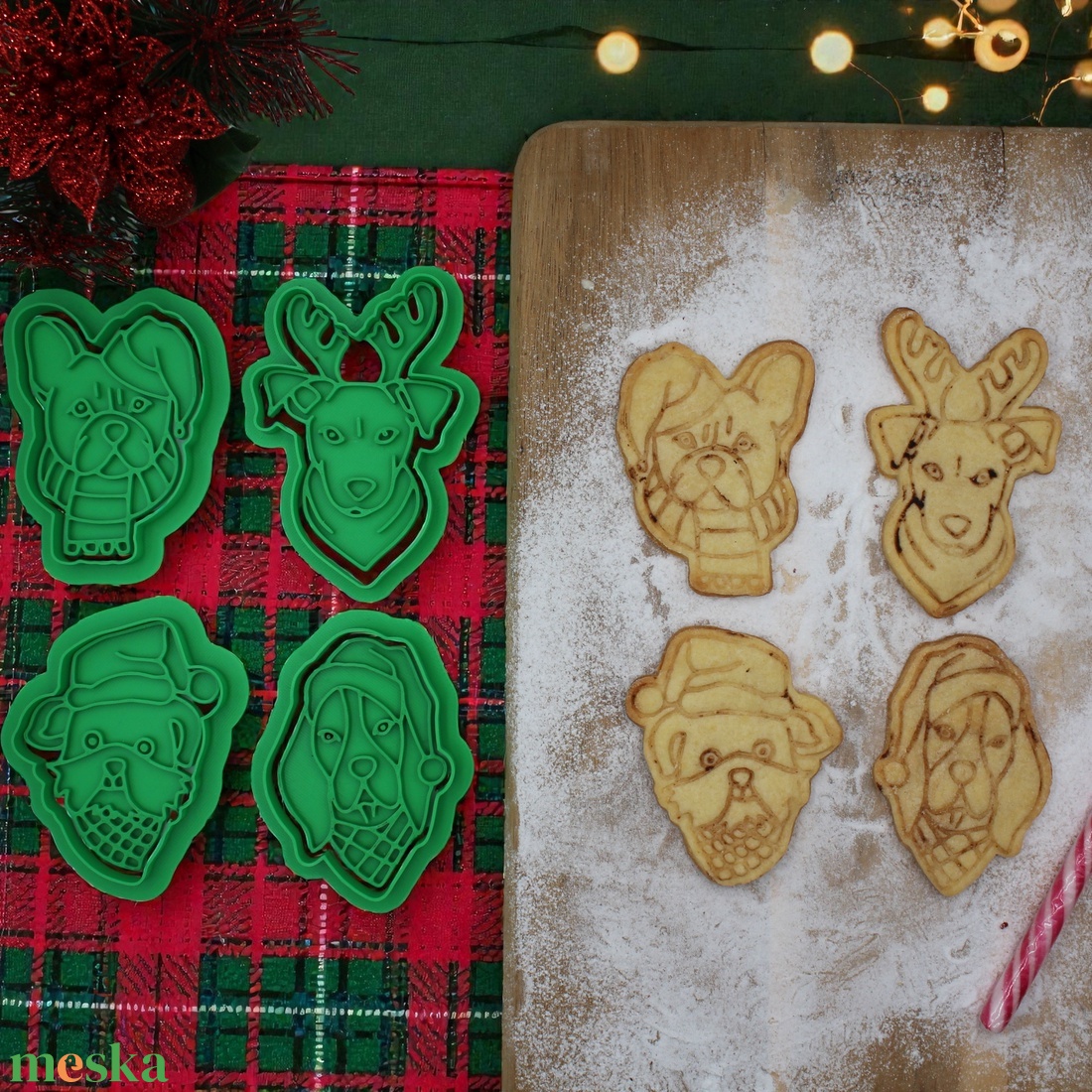 Kutyás Karácsonyi Sütikiszúró Készlet 4-db-os Shihtzu Bulldog Beagle Labrador Retriver - otthon & életmód - konyhafelszerelés, tálalás - sütés, főzés - sütikiszúró - Meska.hu