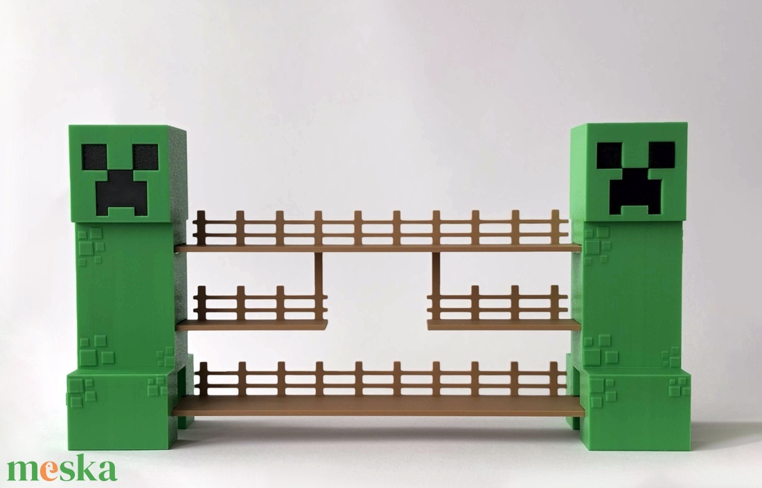 Minecraft Kinder Joy Figura Játék Tartó Állvány Creeper Díszlettel - otthon & életmód - dekoráció - fali és függő dekoráció - fali kulcstartó - Meska.hu